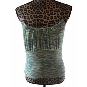 Comment Camisole Crop Top Size XL Green Herringbone Summer NEW